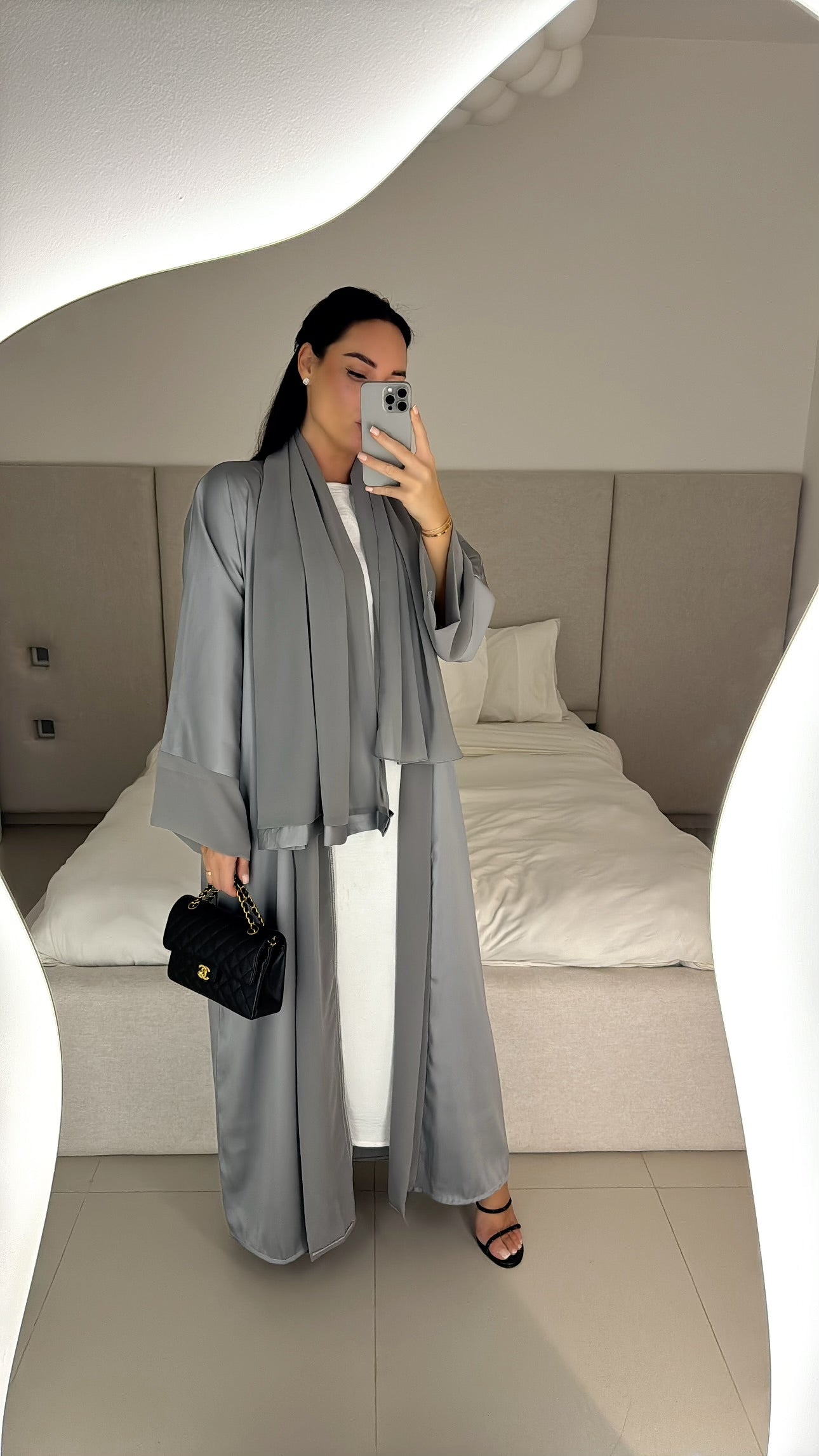 Silk Abaya - Cloudy Blue