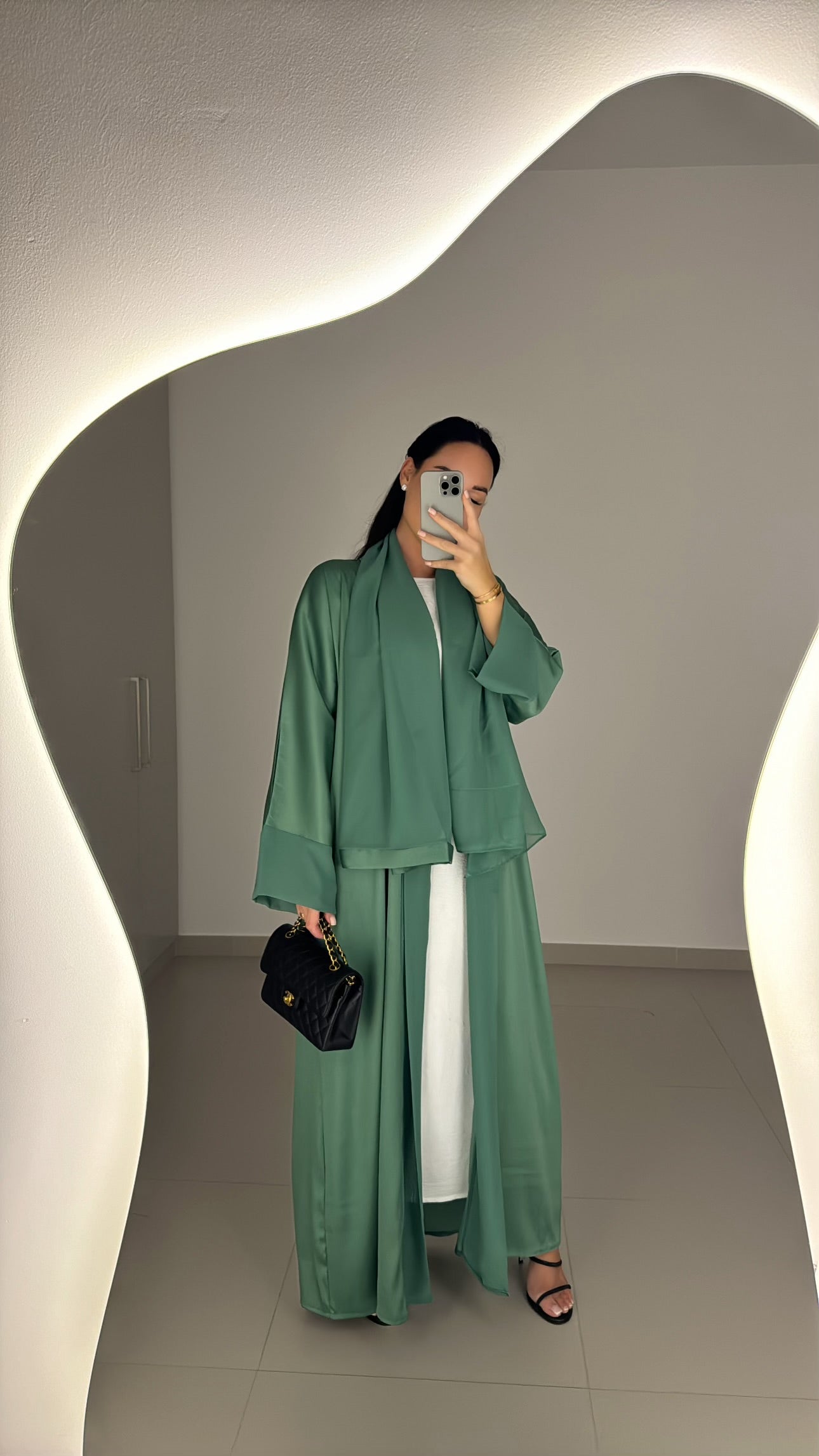 Silk Abaya - Sea Green